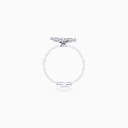 Snowflake-Inspired 18K White Gold Diamond Ring from the Float Collection