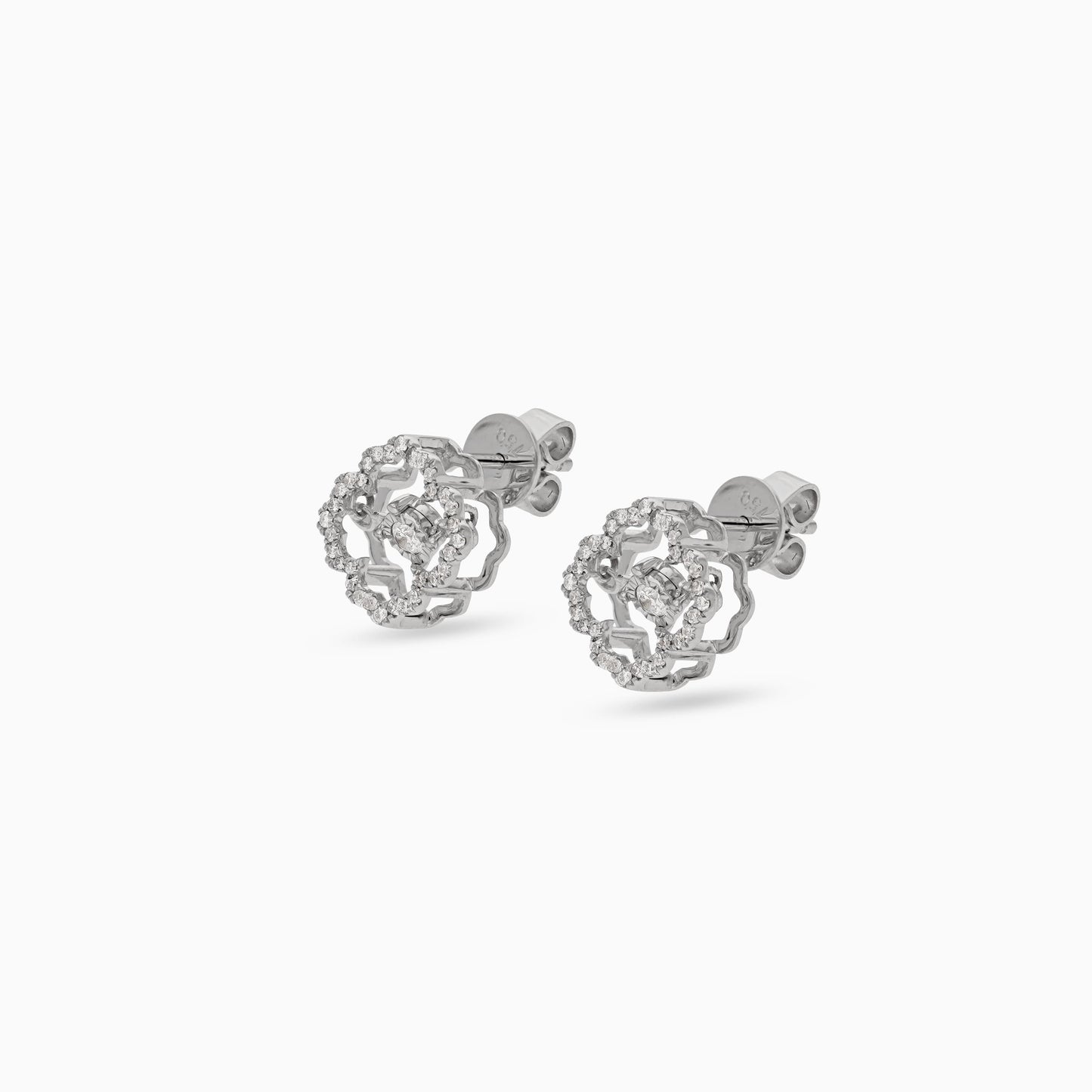 18k White Gold Dancing Diamond Earrings