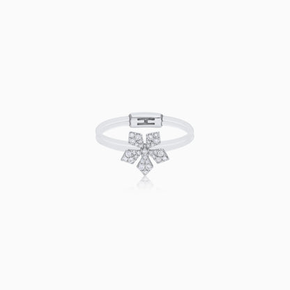 Snowflake-Inspired 18K White Gold Diamond Ring from the Float Collection