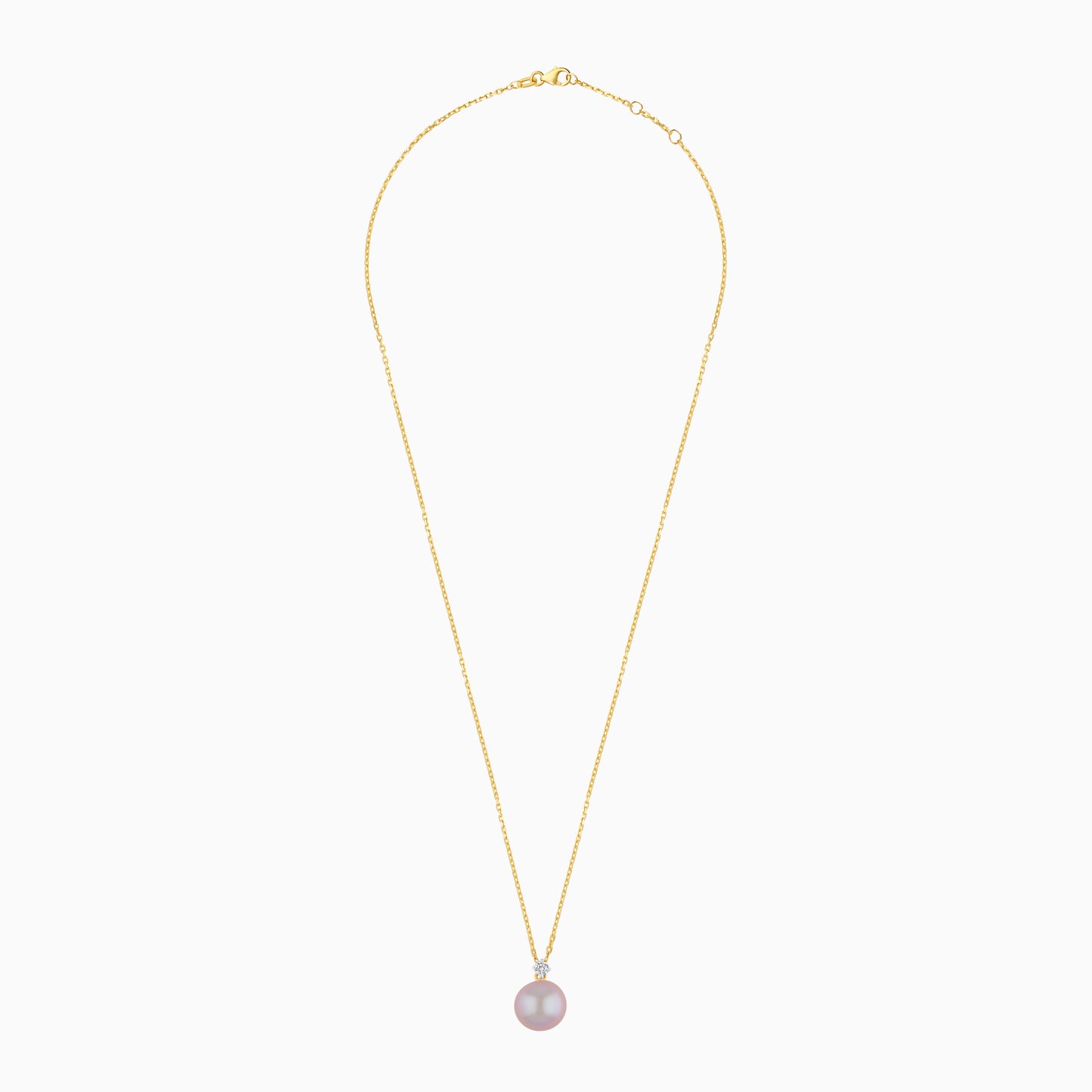 18K Yellow Gold Freshwater Pearl and Natural Diamond Pendant