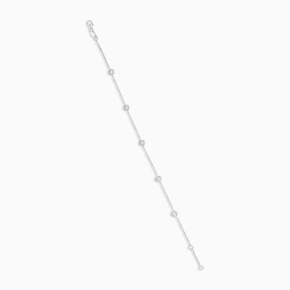18k White Gold Bracelet Decorated With Natural Diamond Stones