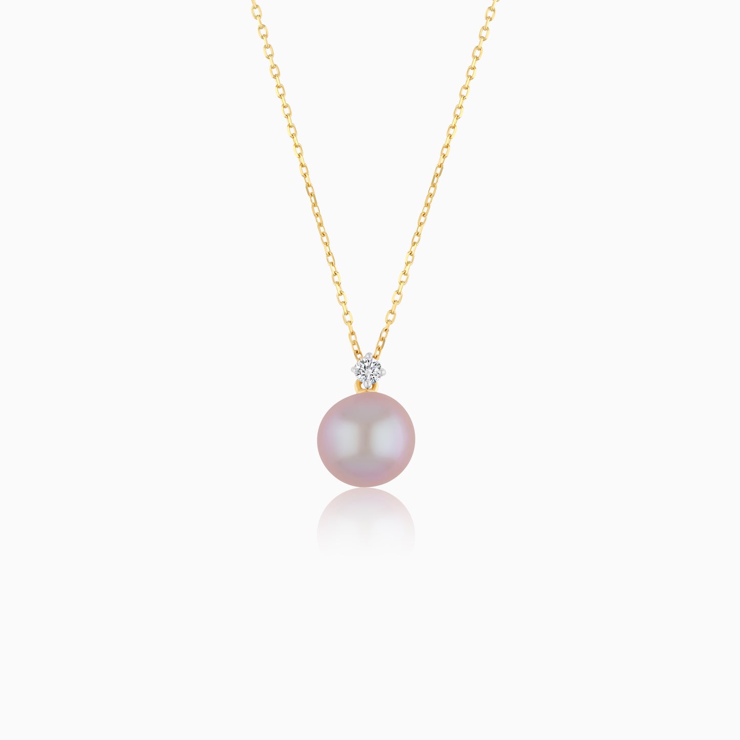 18K Yellow Gold Freshwater Pearl and Natural Diamond Pendant