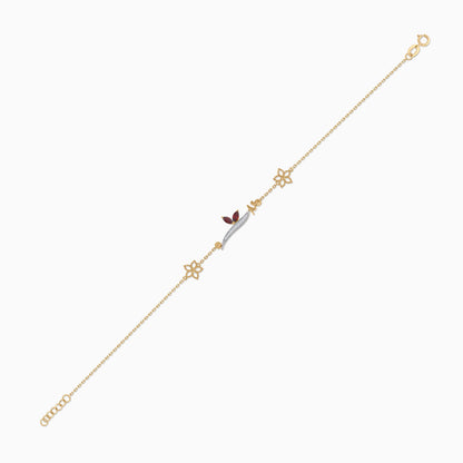 18K Yellow Gold Bracelet with Arabic Letter 'Alif' | Horoufi Diamond Collection