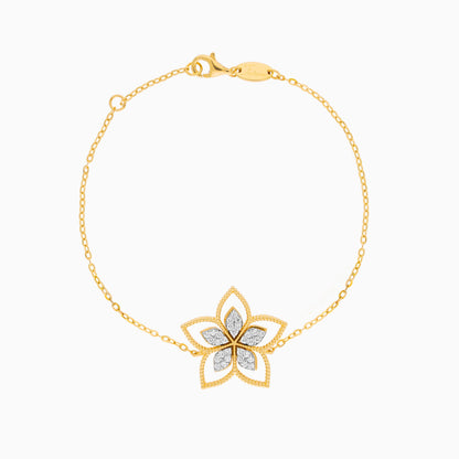 18K Yellow Gold Floral Diamond Bracelet – Fortuna Diamond Collection