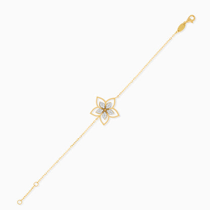 18K Yellow Gold Floral Diamond Bracelet – Fortuna Diamond Collection