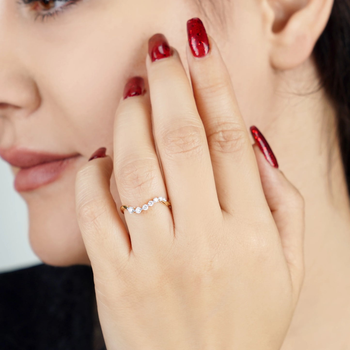 18K Yellow Gold Ring with Natural Diamonds | Dunyati Collection