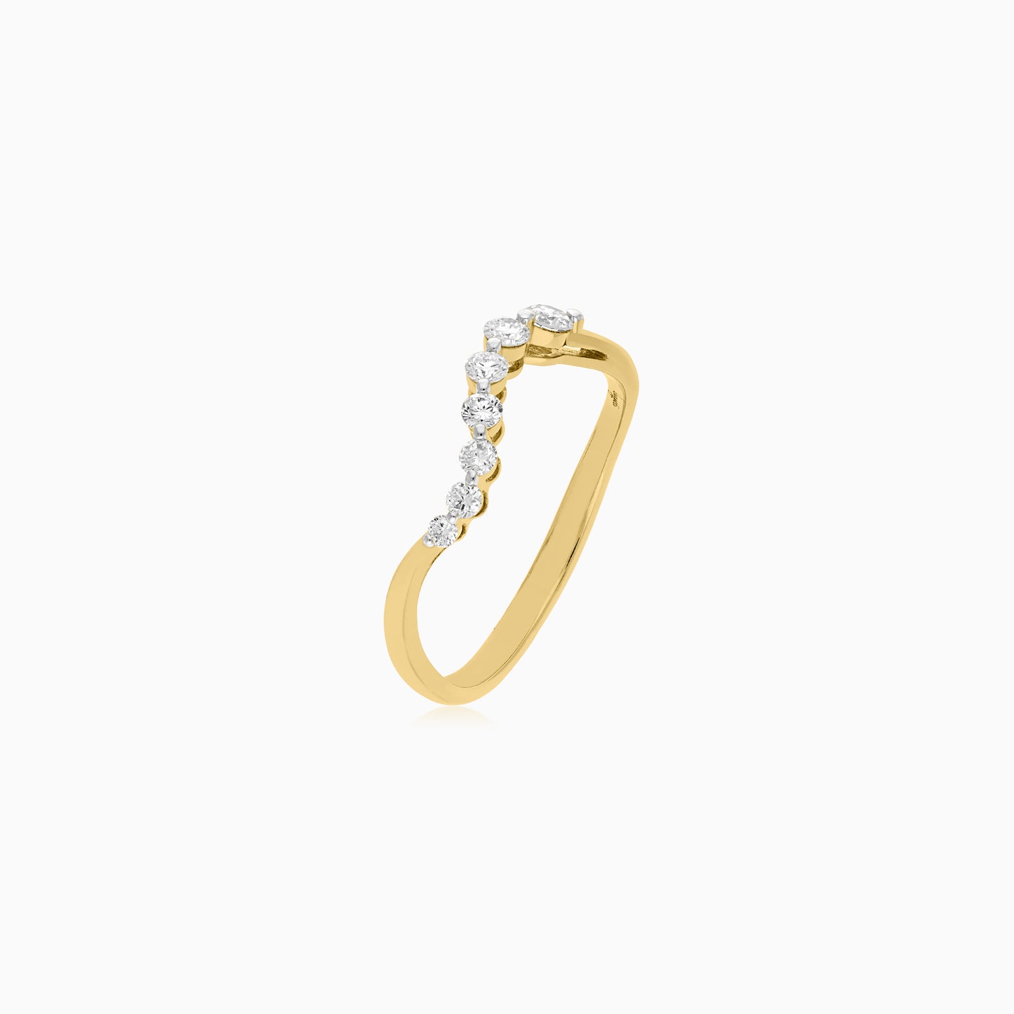 18K Yellow Gold Ring with Natural Diamonds | Dunyati Collection