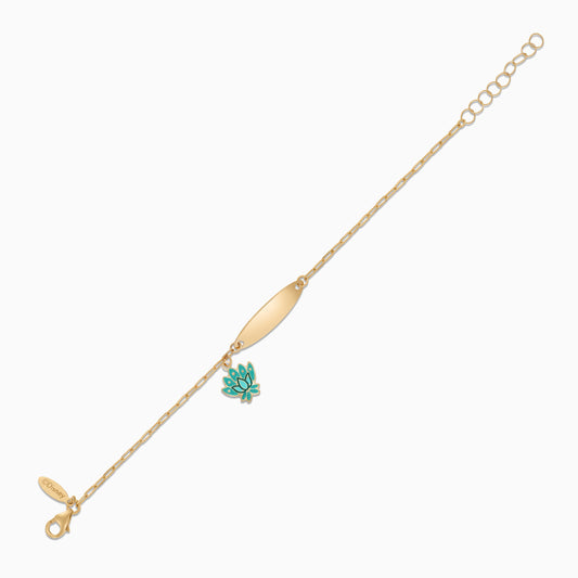 18k Yellow Gold Disney Princess Jasmine Flower I-D Bracelet with Enamel | Disney Collection