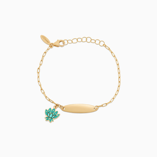18k Yellow Gold Disney Princess Jasmine Flower I-D Bracelet with Enamel | Disney Collection