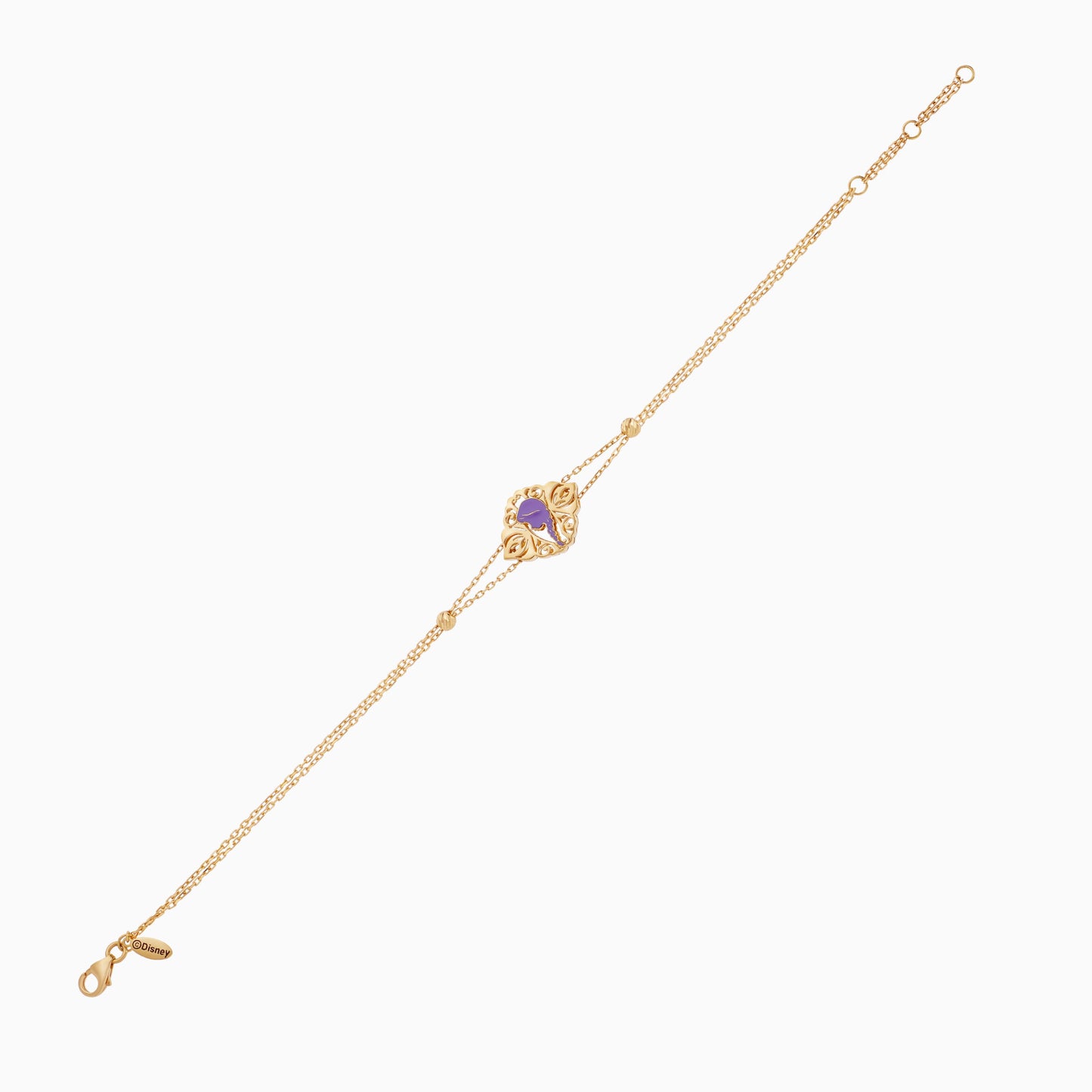 18k Yellow Gold Anna Double Chain Bracelet with Enamel | Disney Collection