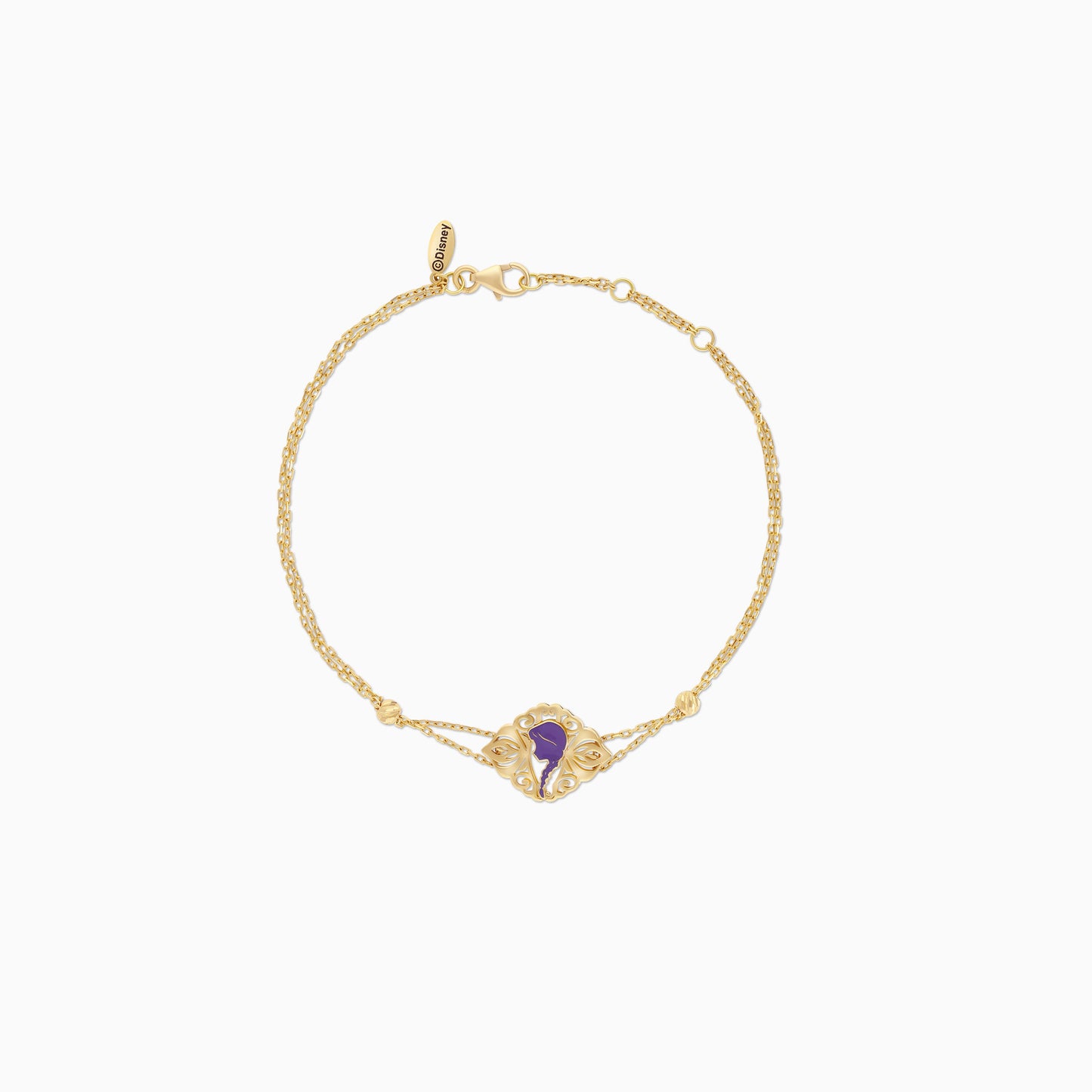 18k Yellow Gold Anna Double Chain Bracelet with Enamel | Disney Collection