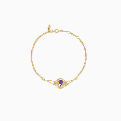 18k Yellow Gold Anna Double Chain Bracelet with Enamel | Disney Collection