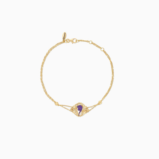 18k Yellow Gold Anna Double Chain Bracelet with Enamel | Disney Collection