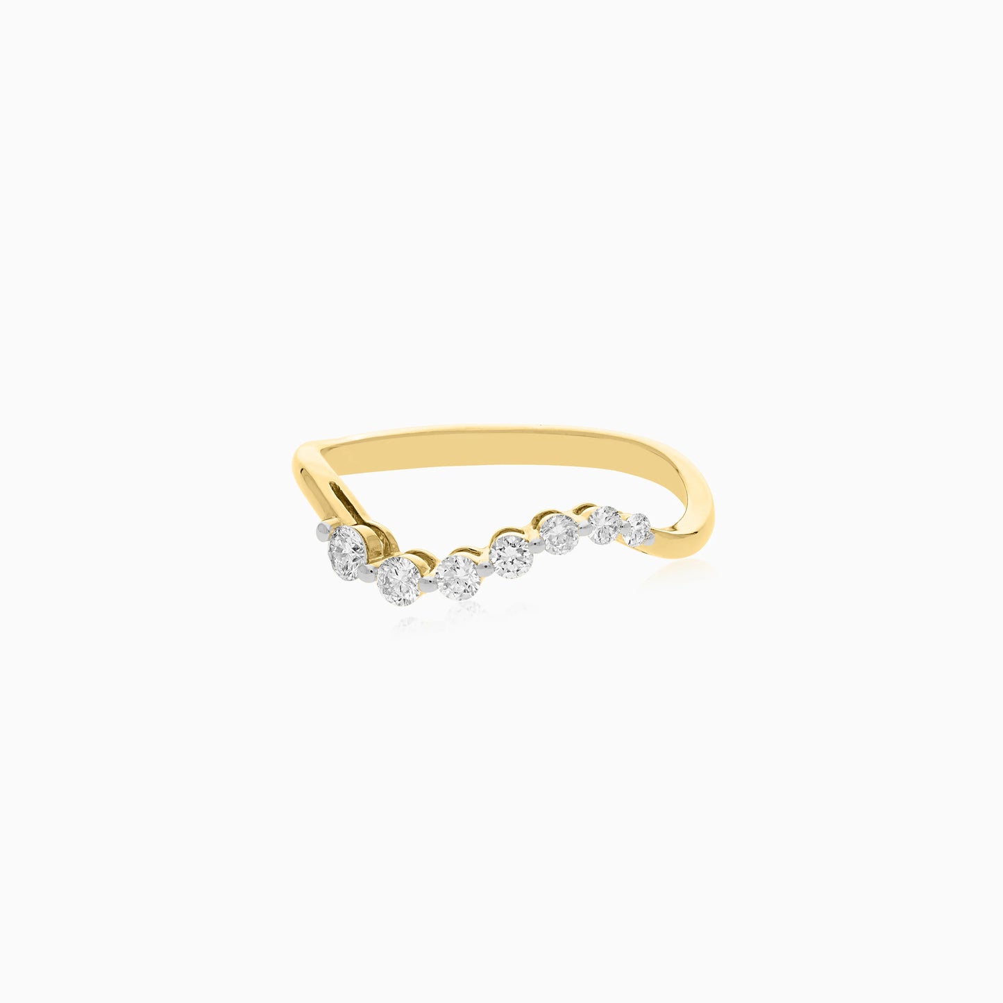 18K Yellow Gold Ring with Natural Diamonds | Dunyati Collection