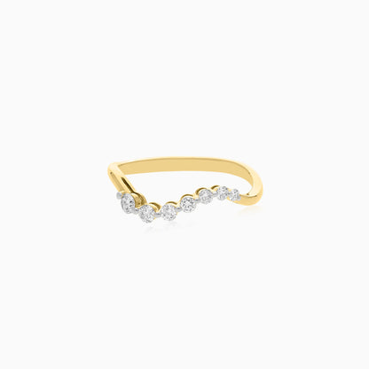 18K Yellow Gold Ring with Natural Diamonds | Dunyati Collection