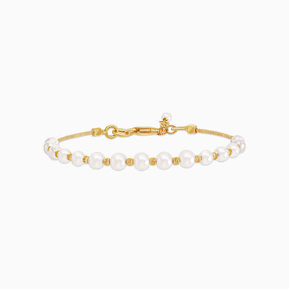 18k yellow gold bangle decorated with white pearls - from Danah