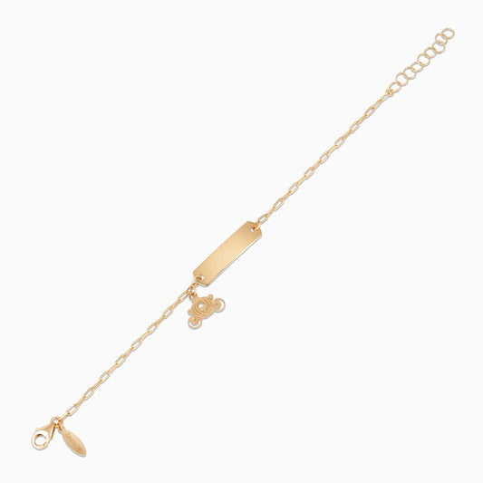 Disney Princess Cinderella Carriage I-D Bracelet in 18k Yellow Gold
