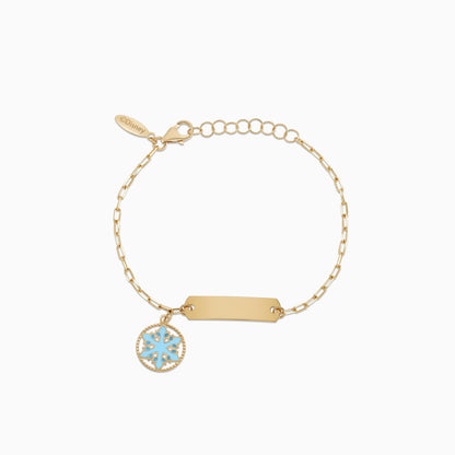 18k Yellow Gold Snowflake I-D Bracelet for Kids | Disney Collection