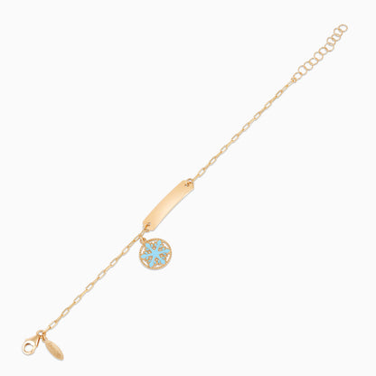 18k Yellow Gold Snowflake I-D Bracelet for Kids | Disney Collection