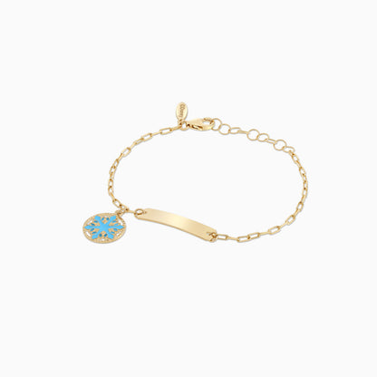 18k Yellow Gold Snowflake I-D Bracelet for Kids | Disney Collection
