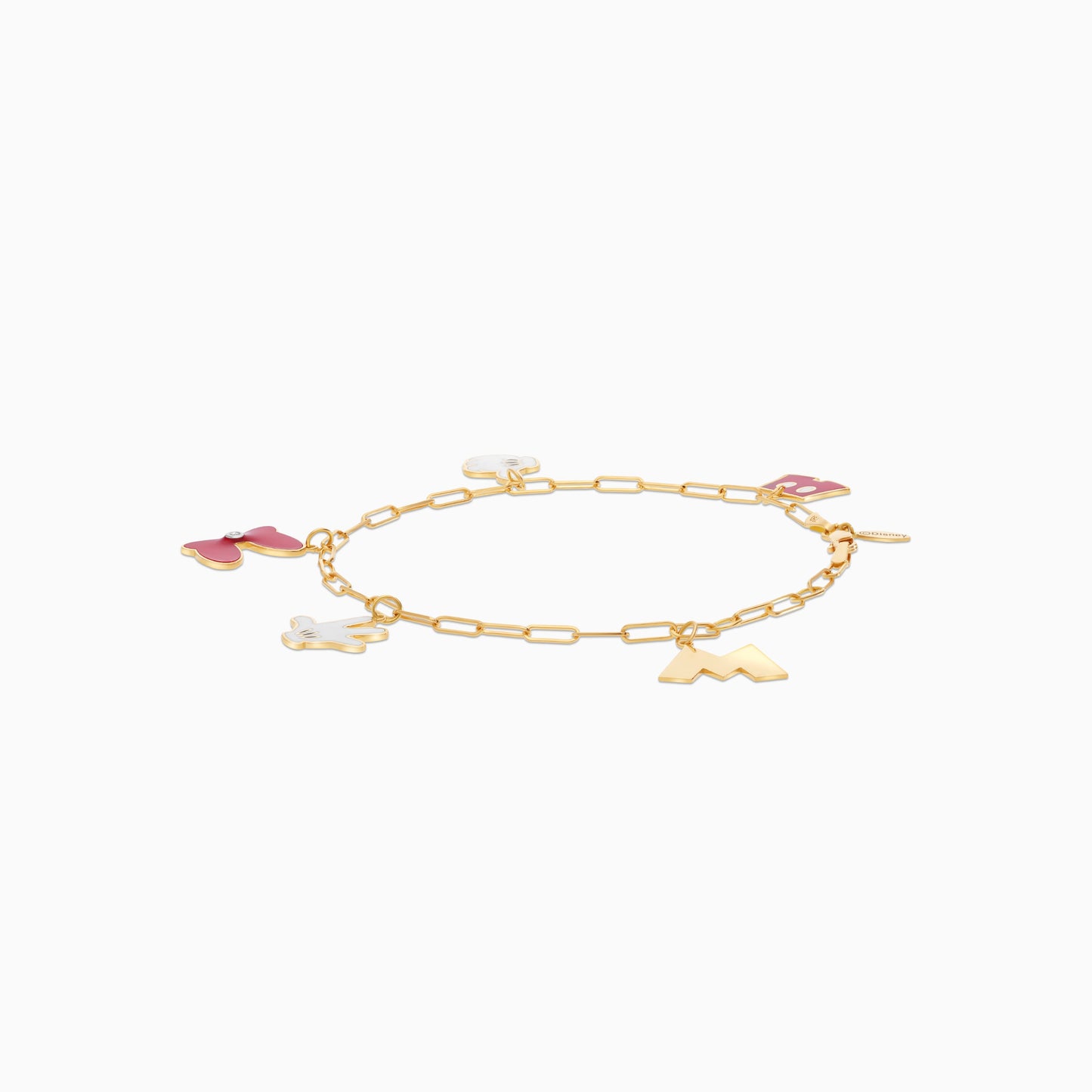 18k Yellow Gold Minnie Mouse Charm Bracelet for Kids with Natural Diamonds | Disney Collection