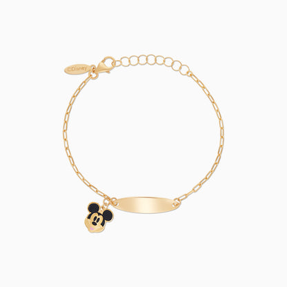 Mickey & Friends 18k Yellow Gold Bracelet with Enamel Mickey Face | Disney Collection