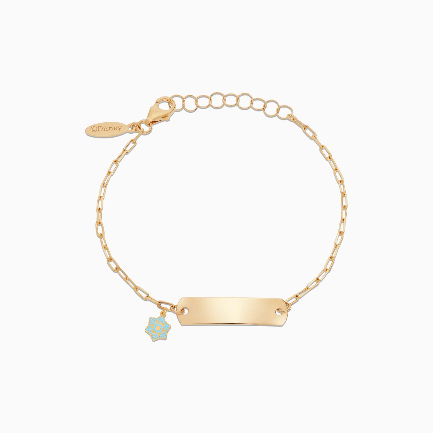 18k Yellow Gold Snowflake I-D Bracelet with Turquoise Enamel | Disney Collection