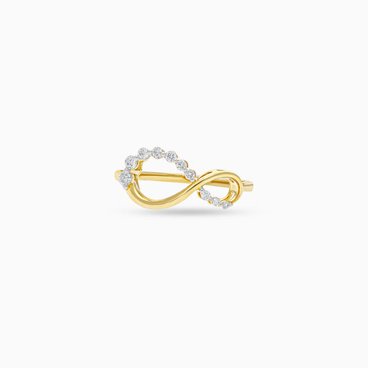 18K Yellow Gold Infinity Ring with Natural Diamonds – Dunyati Collection