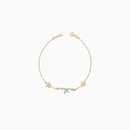 18k Yellow Gold ‘Alif’ Bracelet with Natural Diamonds & Blue Topaz | Horoufi Diamond Collection
