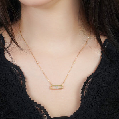 18k Yellow Gold Necklace Letter "N" with Diamonds | Alpha Collection
