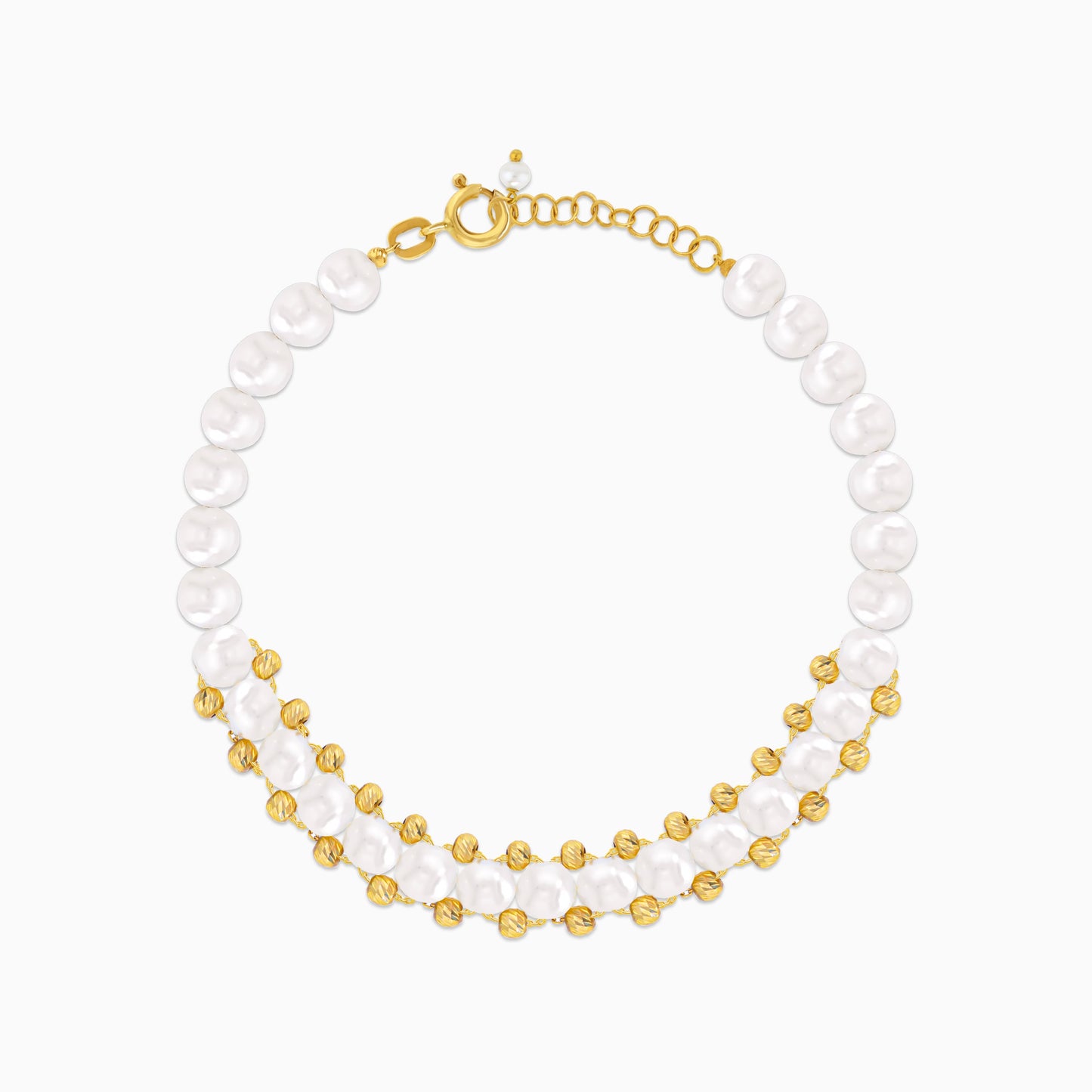 Yellow Gold Bracelet with Pearls for Women – From Danah