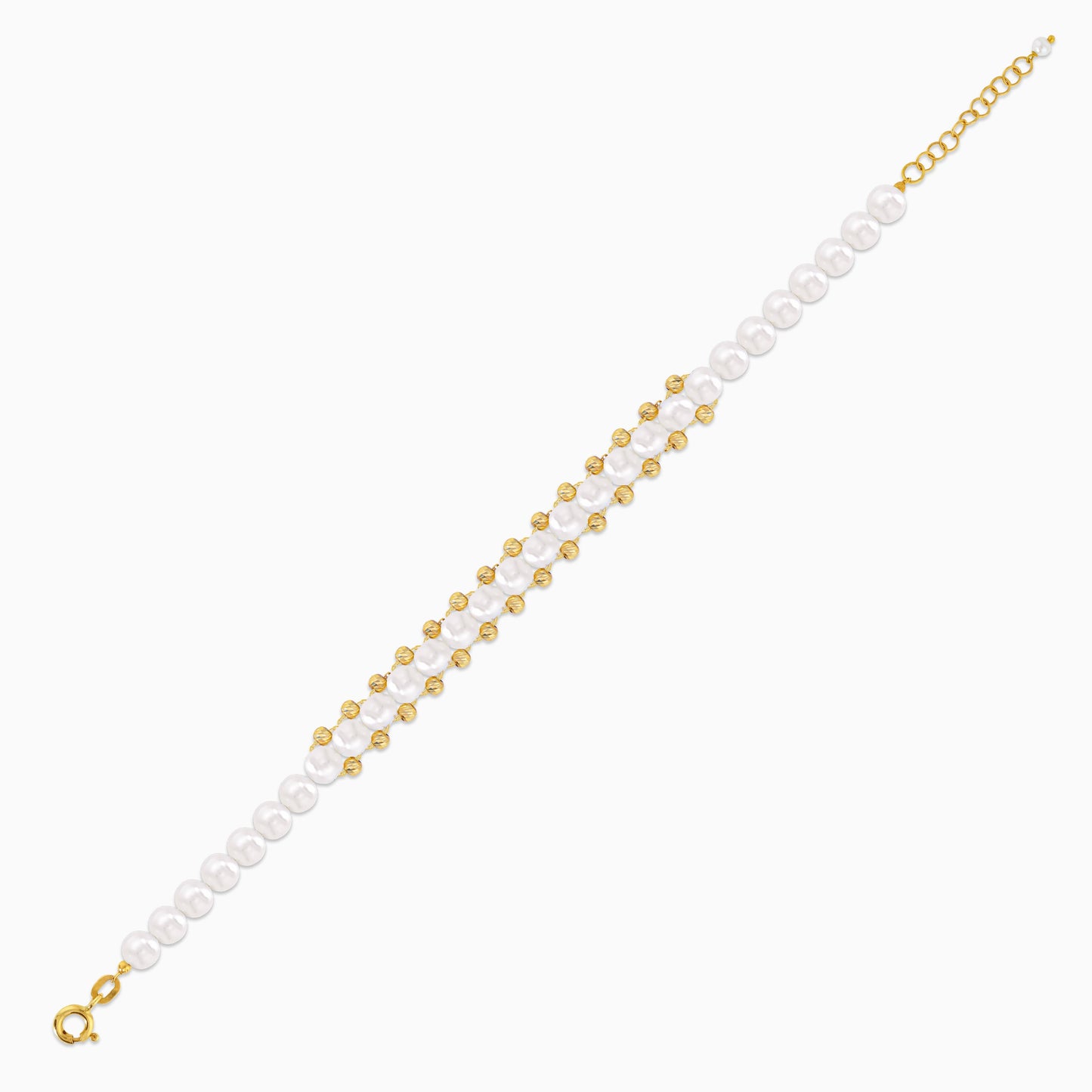 Yellow Gold Bracelet with Pearls for Women – From Danah