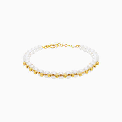 Yellow Gold Bracelet with Pearls for Women – From Danah