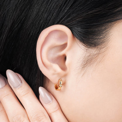 18K Gold Hoops Piercing Earrings