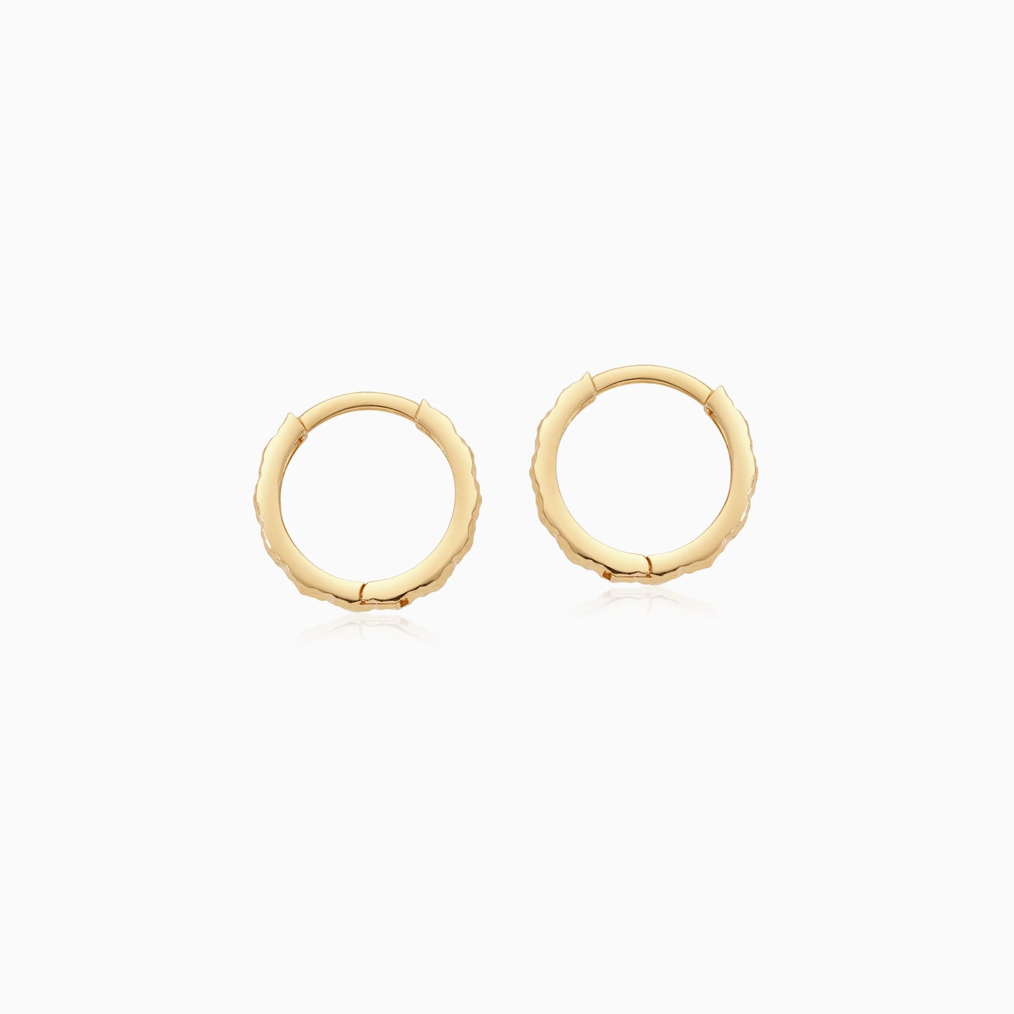 18K Gold Hoops Piercing Earrings