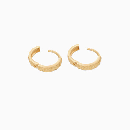 18K Gold Hoops Piercing Earrings