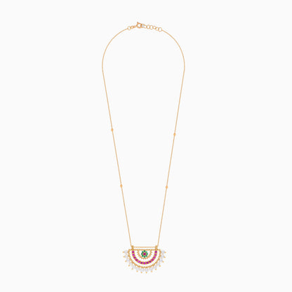 Shnaf Collection 18K Yellow Gold Pearl Necklace with Artificial Stones