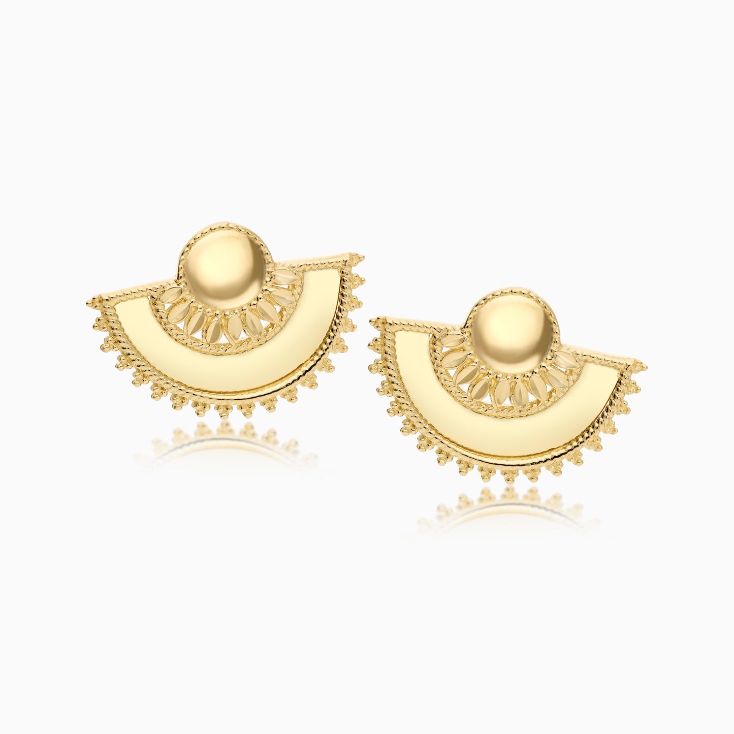 Shnaf Collection 18K Yellow Gold Half Circle Earrings