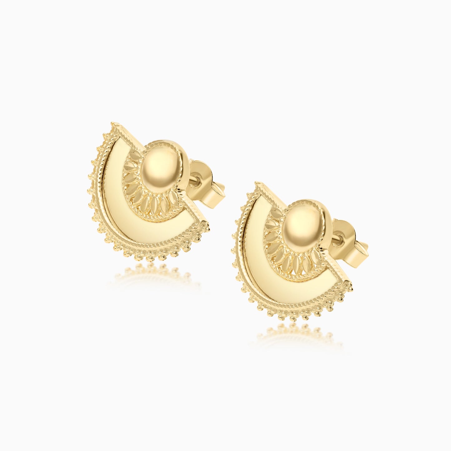 Shnaf Collection 18K Yellow Gold Half Circle Earrings