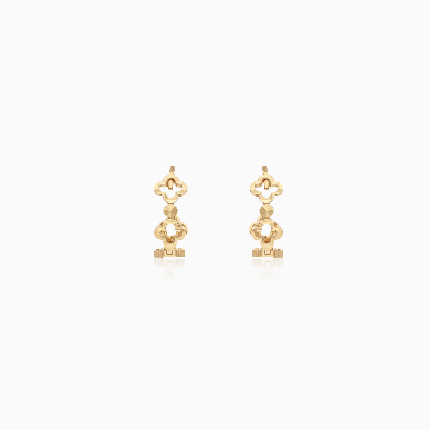 18K Gold Earrings Hoops Round Shaped
