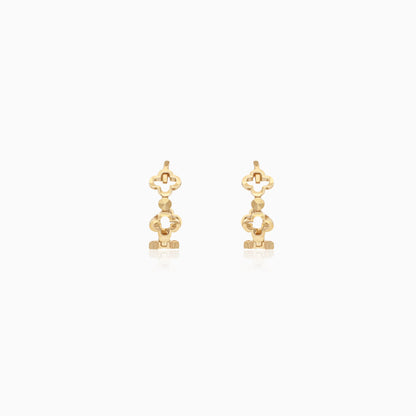 18K Gold Earrings Hoops Round Shaped