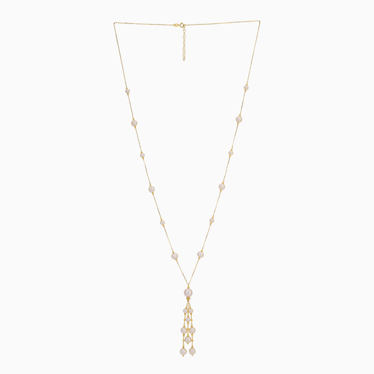 18K YELLOW GOLD LONG NECKLACE WITH PEARLS