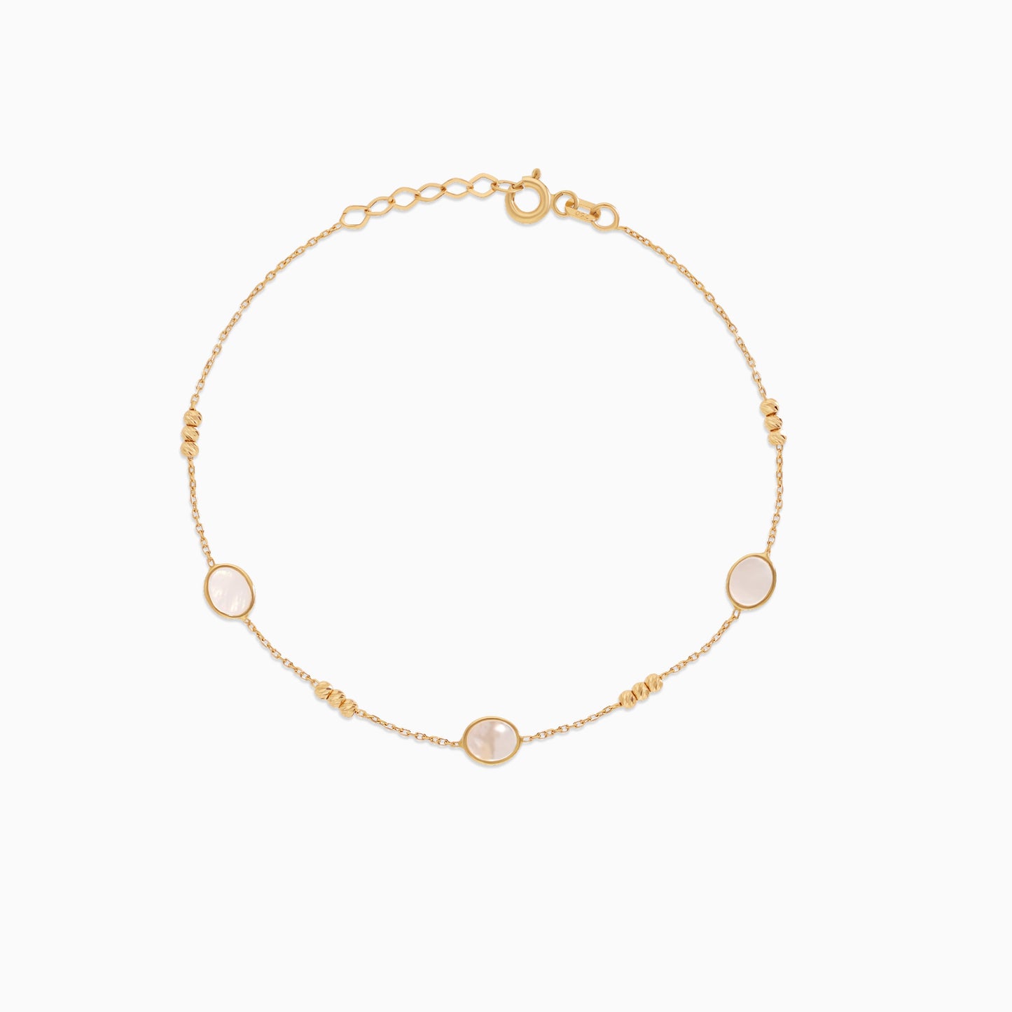 18K Yellow Gold Bracelet with Round Mother of Pearl Accents – Eclat Collection