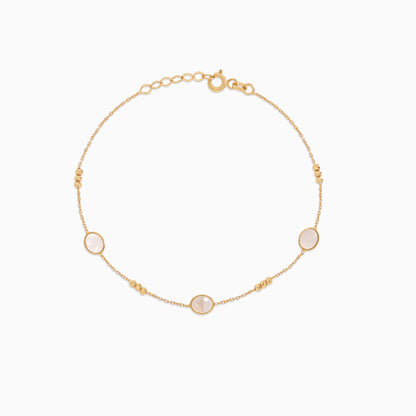 18K Yellow Gold Bracelet with Round Mother of Pearl Accents – Eclat Collection