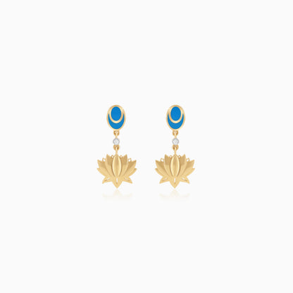 18k Yellow Gold Disney Princess Jasmine Flower Earrings for Kids with Natural Diamonds & Enamel | Disney Collection