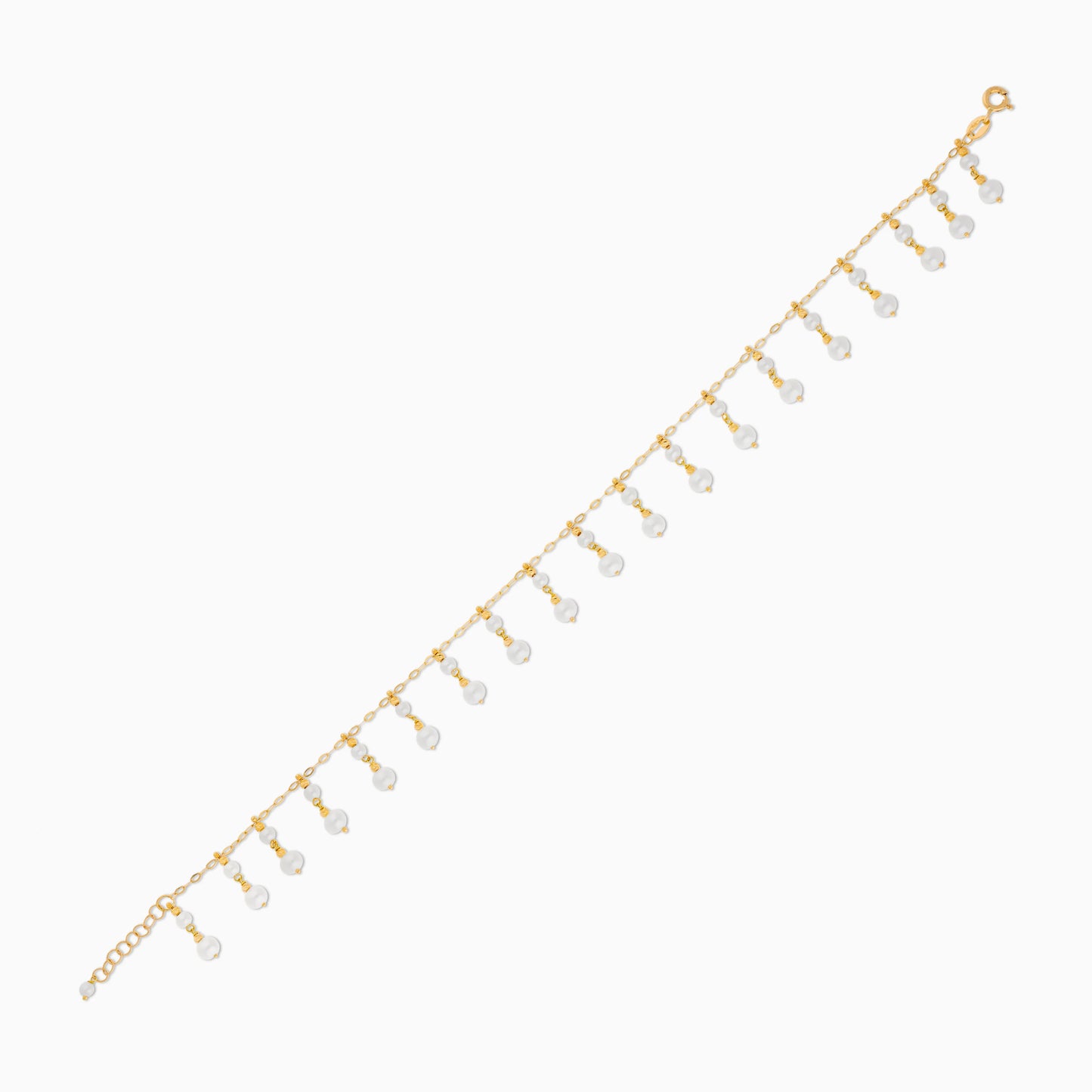 18K Yellow Gold Pearl Anklet from the Danah Collection