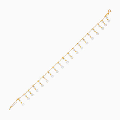 18K Yellow Gold Pearl Anklet from the Danah Collection