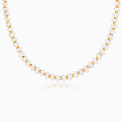 18K YELLOW GOLD CHOKER WITH PEARLS