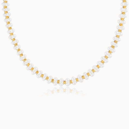 18K YELLOW GOLD CHOKER WITH PEARLS