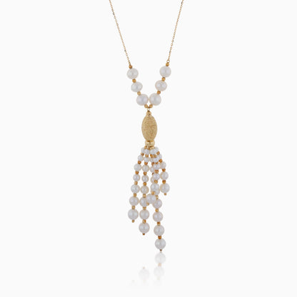 18K YELLOW GOLD NECKLACE DECORTAED BY WHITE PEARLS FROM DANAH COLLECTION